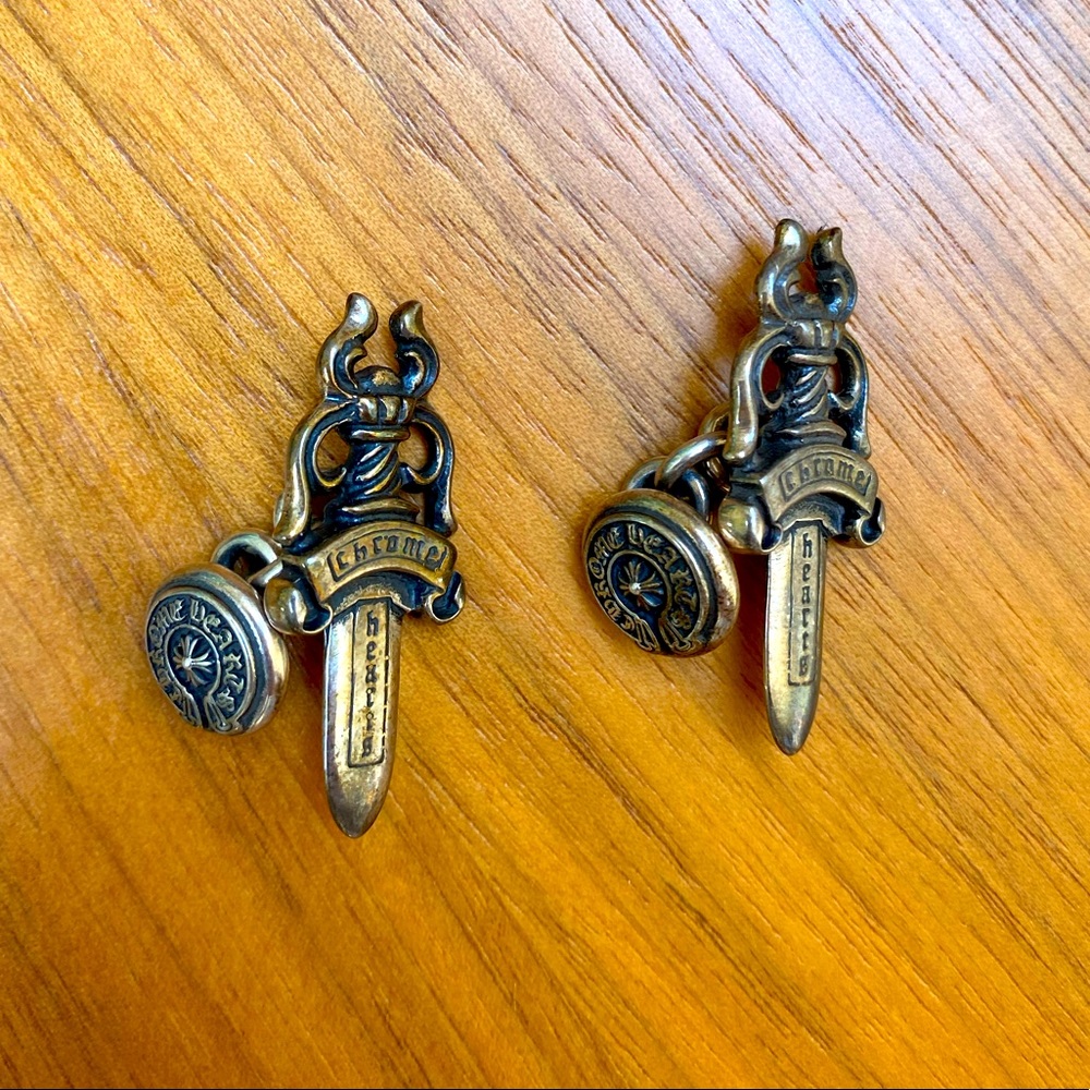 Chrome Hearts Sterling Silver Dagger Cufflinks
